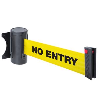 NO ENTRY avspärrningsväggfäste med 3 m gult band