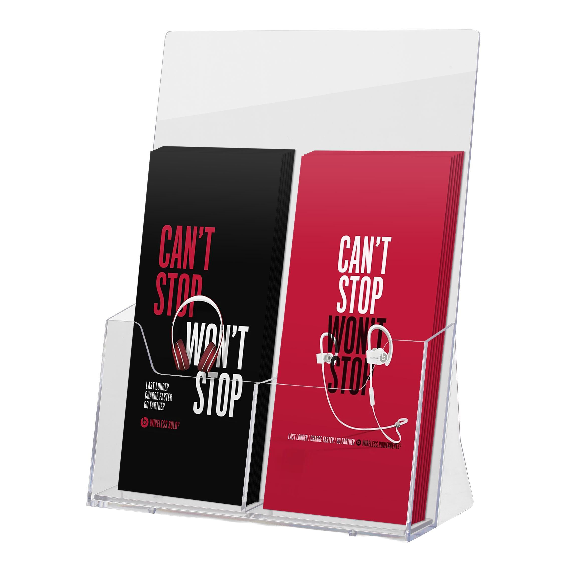 Akryl Broschyrställ för bord - 2 x M65