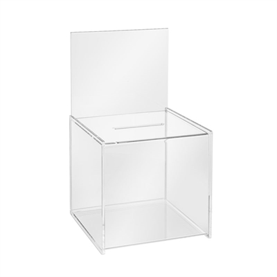 Akryl Förslagslåda med infotopp - 21x21 cm