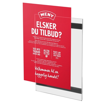 Akryl stående magnetisk affischhållare - A3