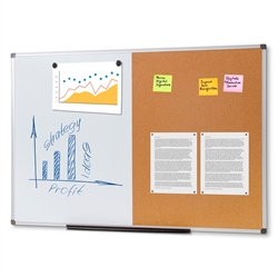 Alu Combi Board whiteboard med kork till vägg - 120x90 cm