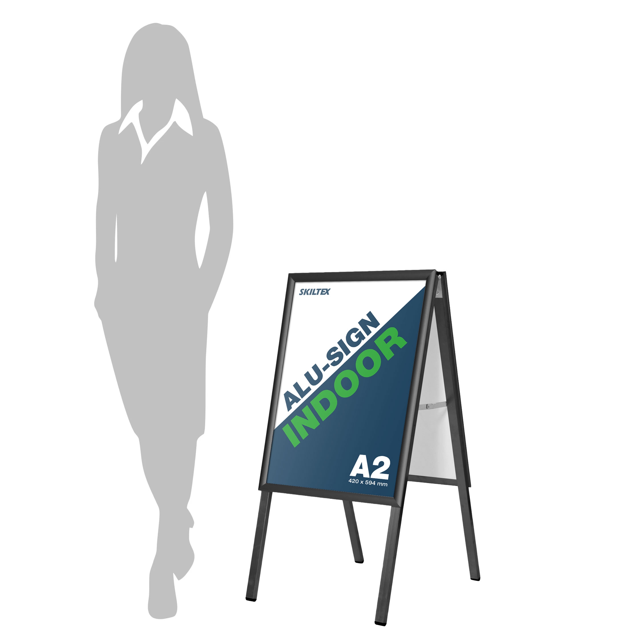 Alu-Sign INDOOR Gatupratare Svart - A2