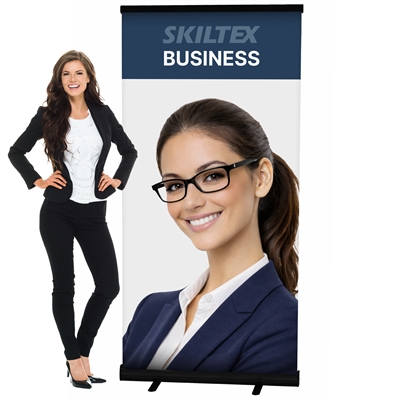 BUSINESS Svart rollup inkl. tryck - 100 x 200 cm