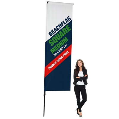 BeachFlagga Square - MEDIUM - 84x260 cm - Inkl. tryck