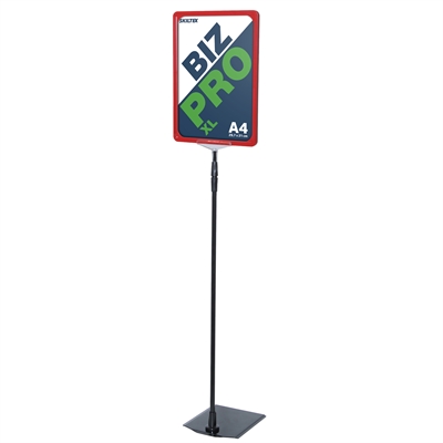 Biz Pro XL röd skylthållare med metallfot - A4