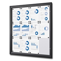 Svart BoardPro whiteboard skyltskåp - 12xA4