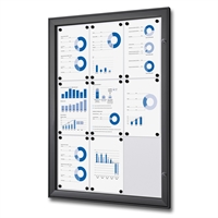 Svart BoardPro whiteboard skyltskåp - 9xA4