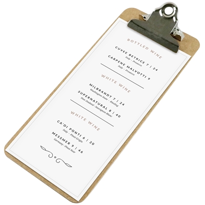 Classic Trä clipboard menuhållare - Ljusbrun - M65