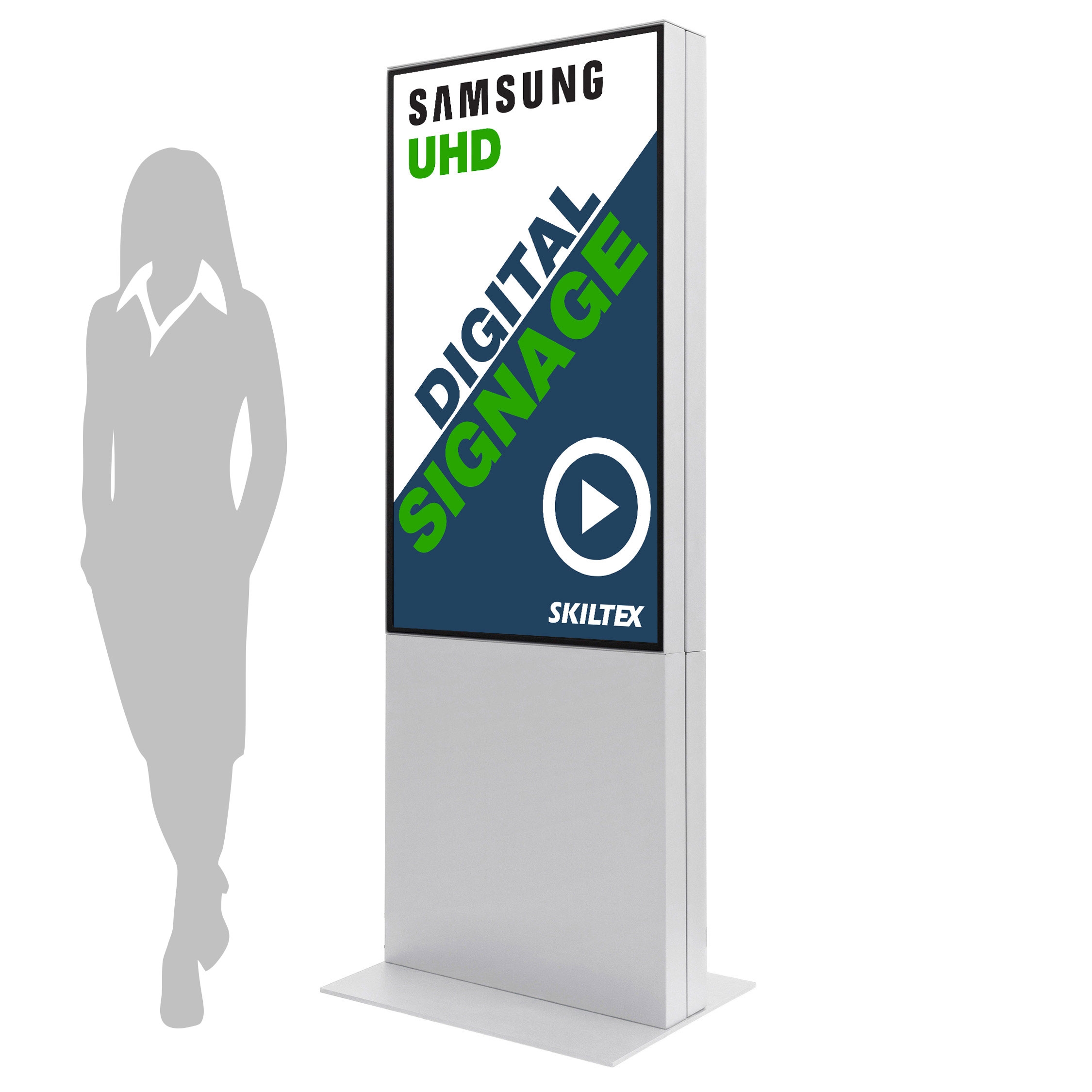 Smart-Line Dubbelsidig Totem Digital Skylt med 50" Display - Vit