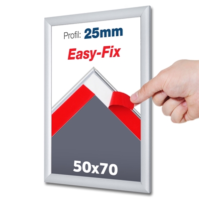 EasyFix Självhäftande Snäppramar med 25mm profil - 50x70 cm