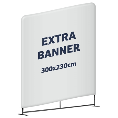 Extra banderoll till Zipper Wall Straight - 300x230 cm - Inkl. tryck på en sida