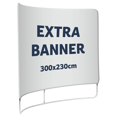 Extra banderoll till Zipper Wall Curved - 300x230 cm - Inkl. tryck på en sida
