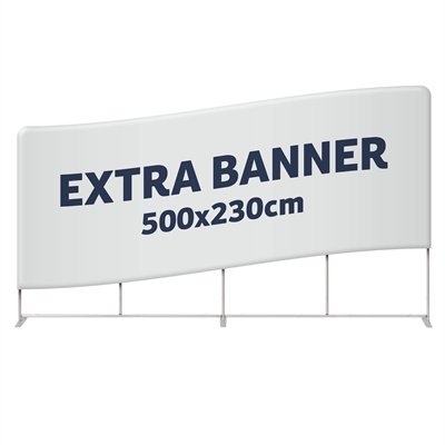 Extra banderoll till Zipper Wall Straight - 500x230 cm - Inkl. tryck på en sida