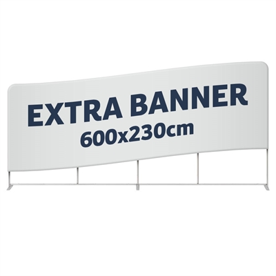 Extra banderoll till Zipper Wall Straight - 600x230 cm - Inkl. tryck på en sida