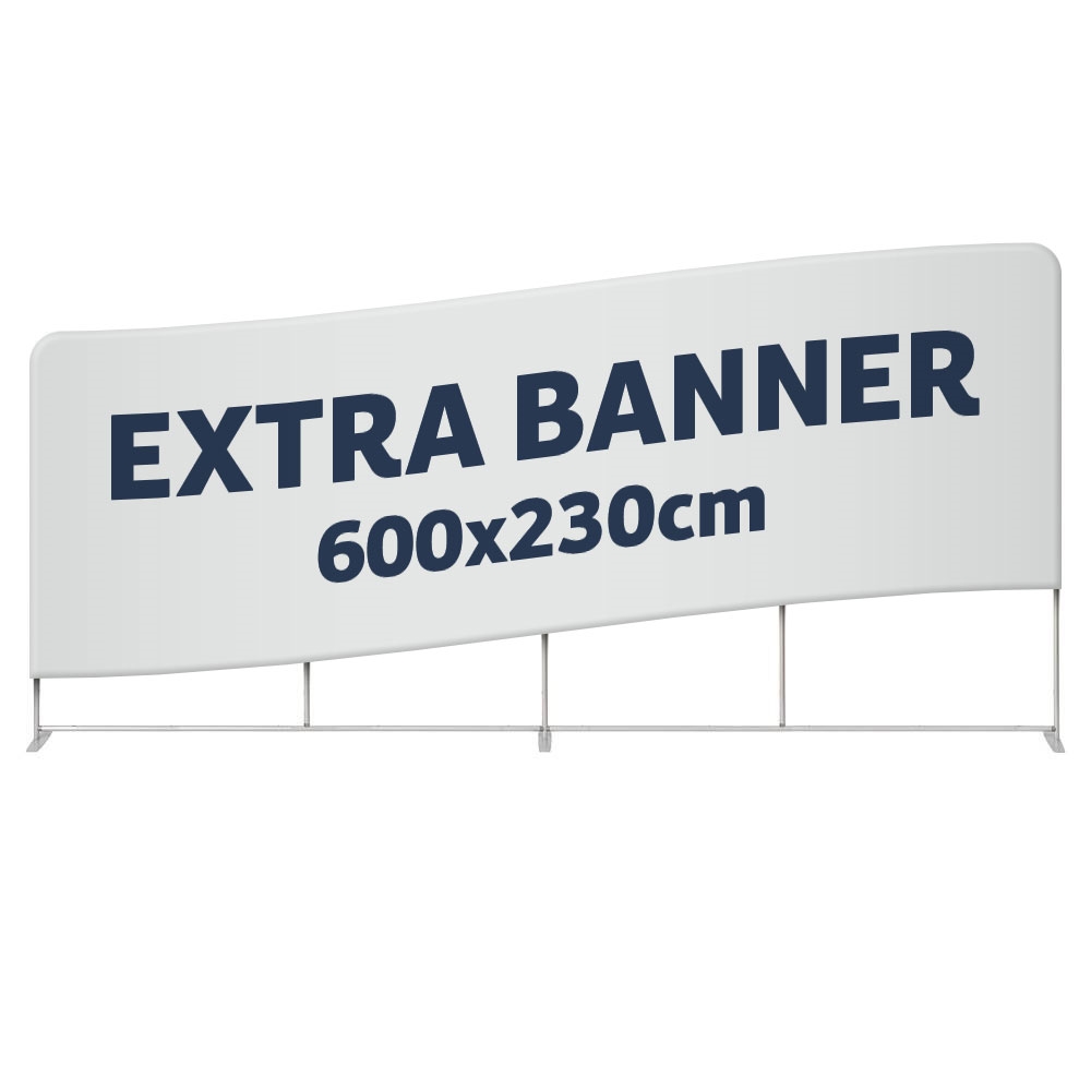 Extra banderoll till Zipper Wall Straight - 600x230 cm - Inkl. tryck på en sida
