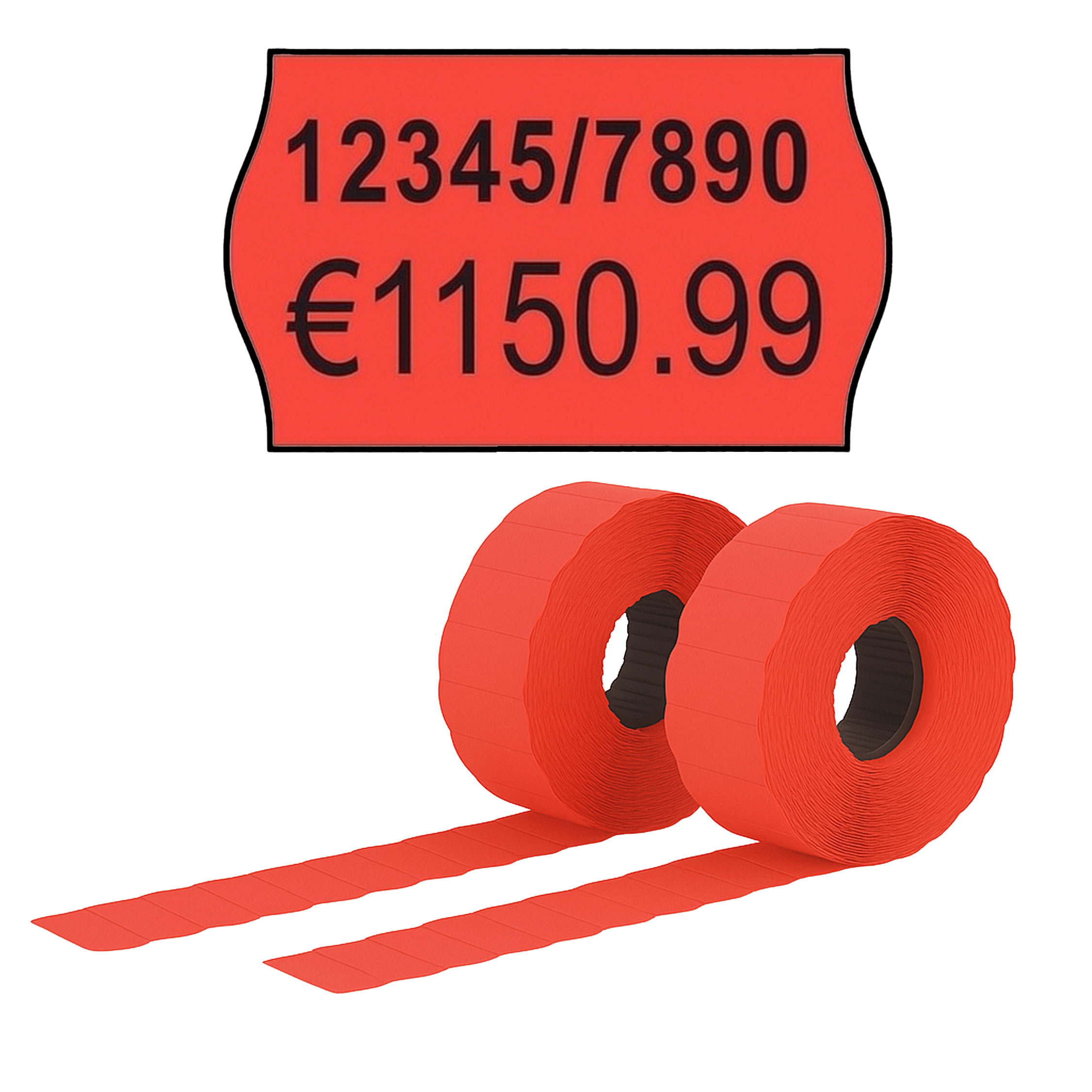 Etiketter till prismärkare - 16x26 mm - Permanent - Röd