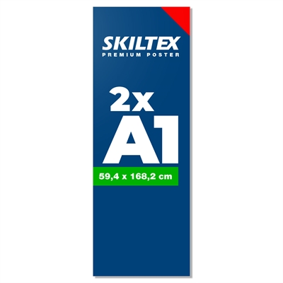 Premium affisch för inomhusbruk - 2xA1 - 59,4 x 168,2 cm - 135 g/m² PVC-fri
