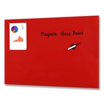 Röd glastavla magnetisk - 90x60 cm