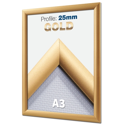 Guld Snäppramar med 25mm profil - A3