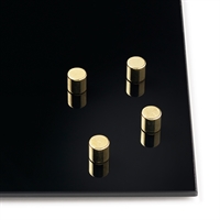 Cylindriska magneter i guld till glastavlor - 4 st.