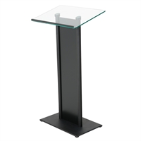 Härdet glas podium med frontpanel – Svart