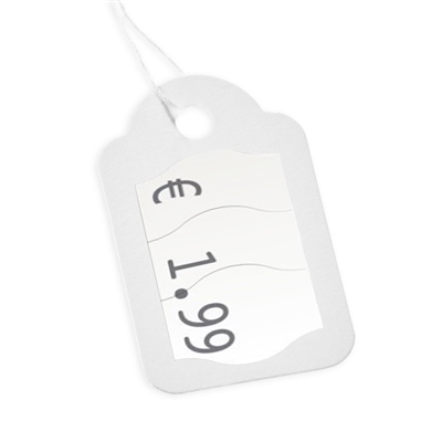 Hängetikett med snöre 24x39 mm - Paket med 1000 st
