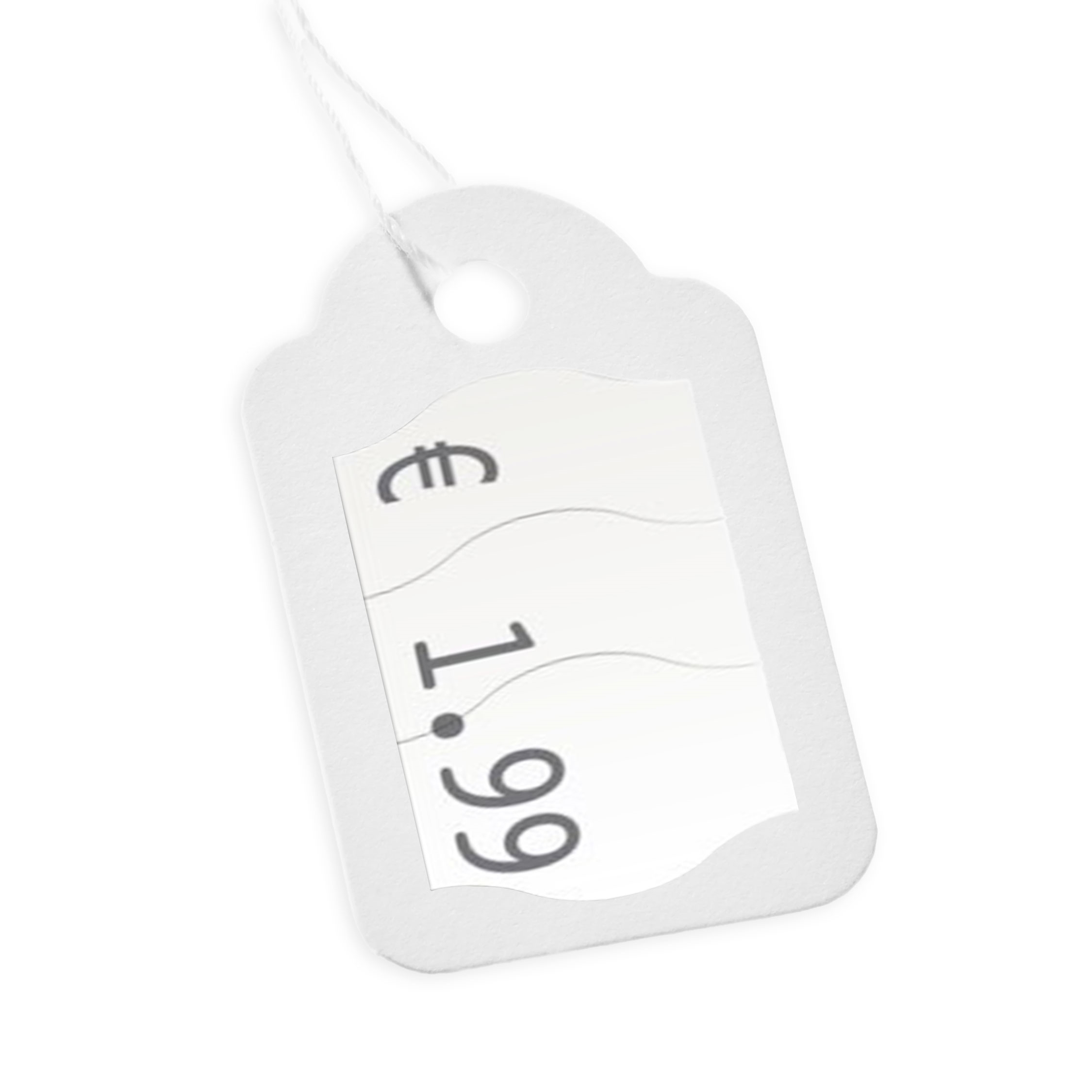 Hängetikett med snöre 24x39 mm - Paket med 1000 st