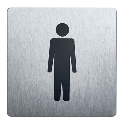 Herrtoalett Piktogram - 90x90 mm