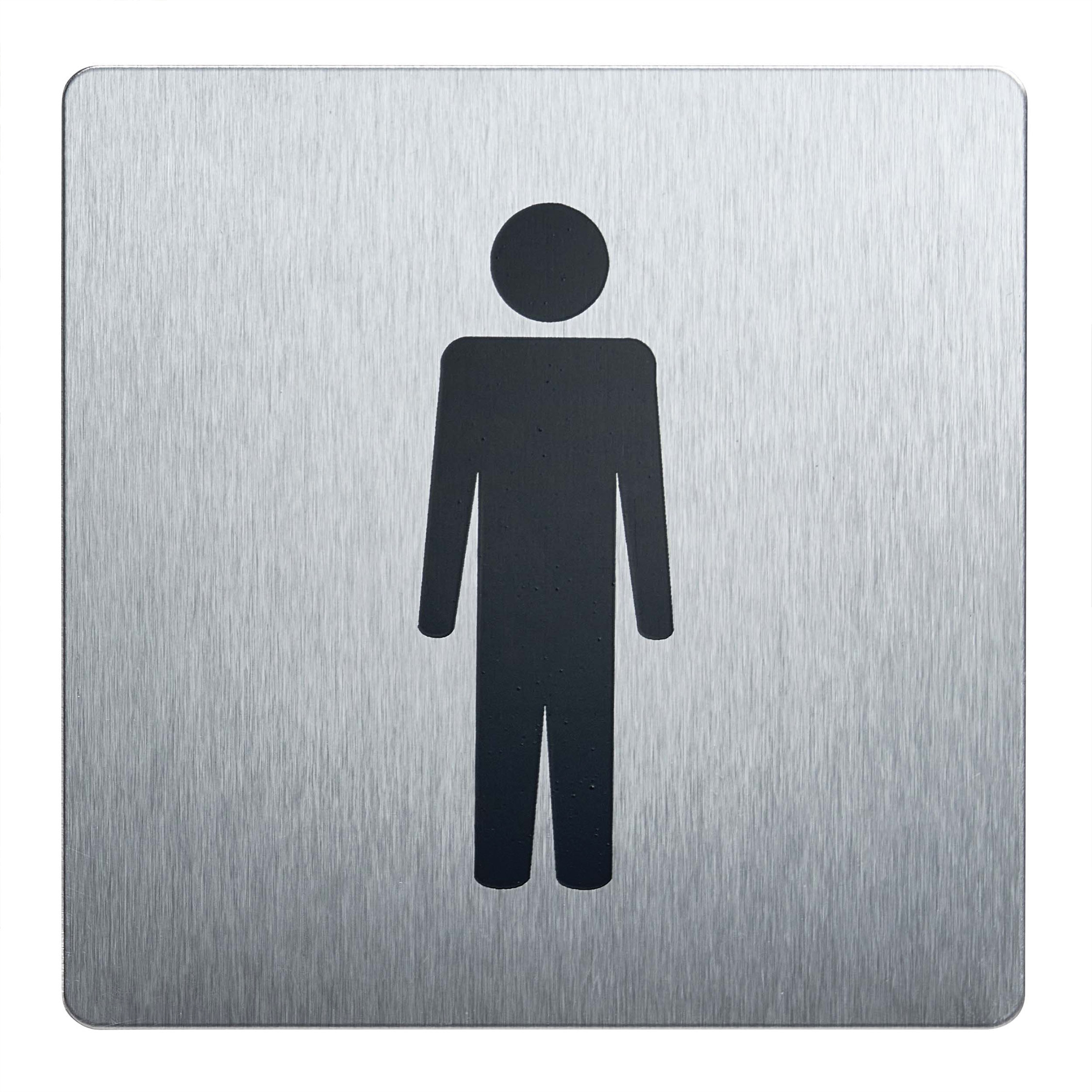Herrtoalett Piktogram - 90x90 mm
