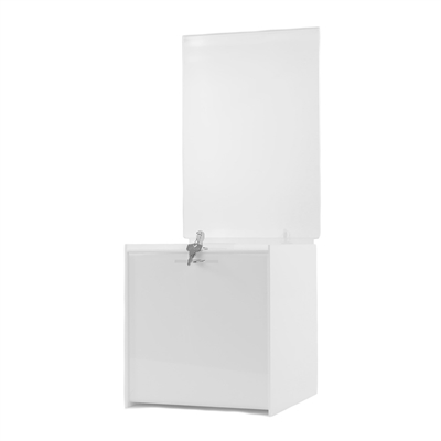 Vit akryl Förslagslåda med A4 infotop - 21x20 cm