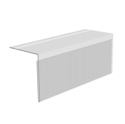 Hyllkantslist med tejp 90° - 20 x 7,6 cm - Transparent