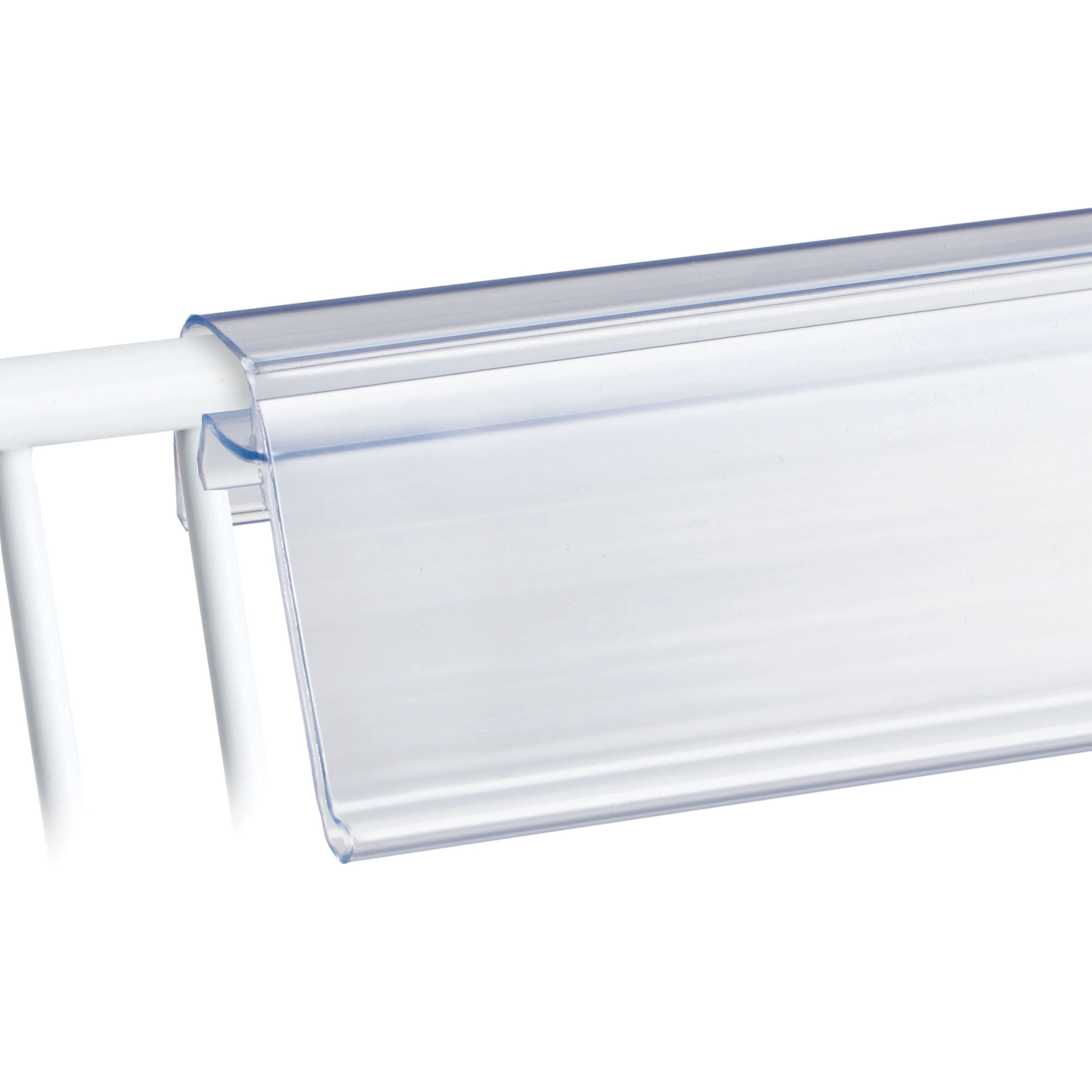 Hyllkantslist för trådkorgar - 39 x 1250 mm - Transparent