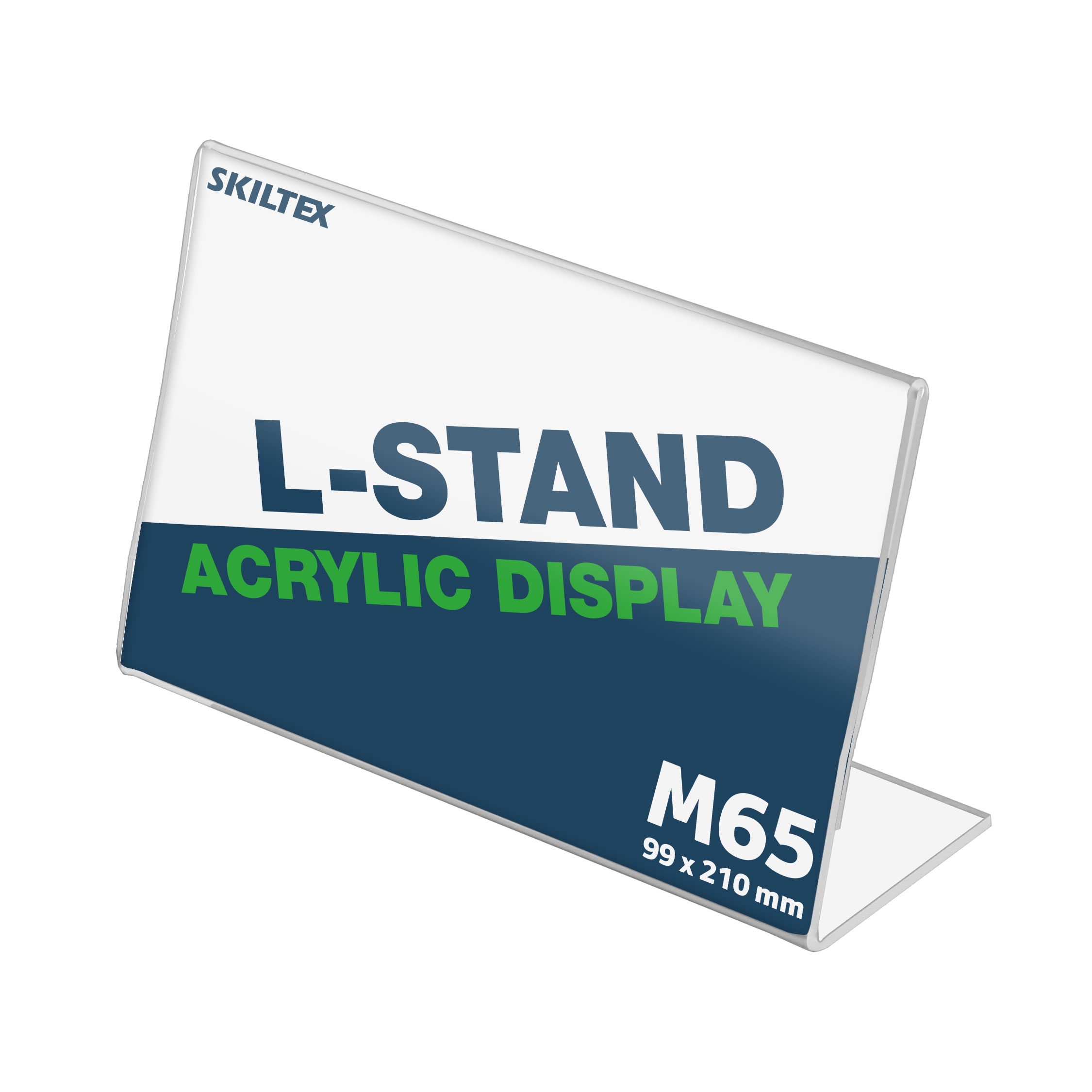 L-Stand Bredformat Akryl Skyltställ - M65
