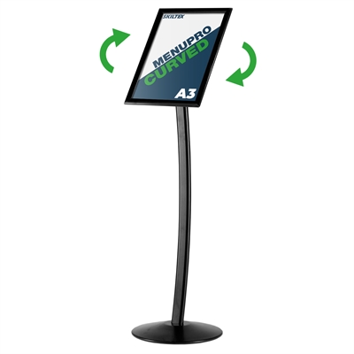 MenuPro Curved Svart affischställ - A3