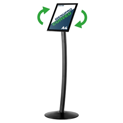 MenuPro Curved Svart affischställ - A4