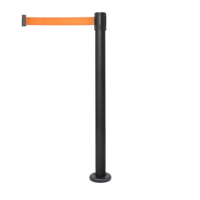 Monterbar Svart Avspärrningsstolpe med orange band
