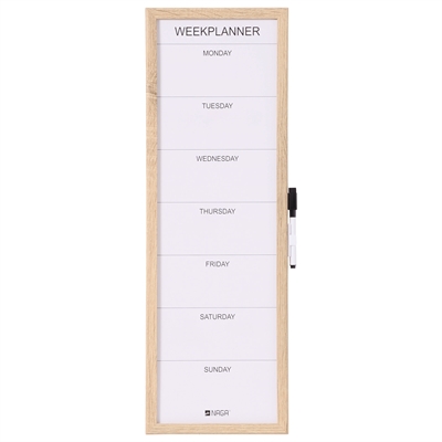 NAGA whiteboard veckotavla med träram - 20x60 cm