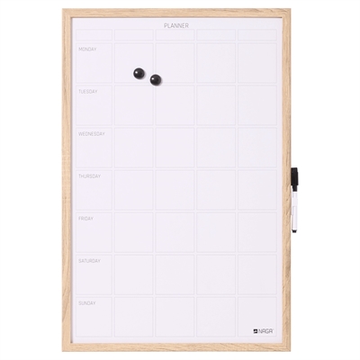 NAGA whiteboard veckotavla med träram - 40x60 cm