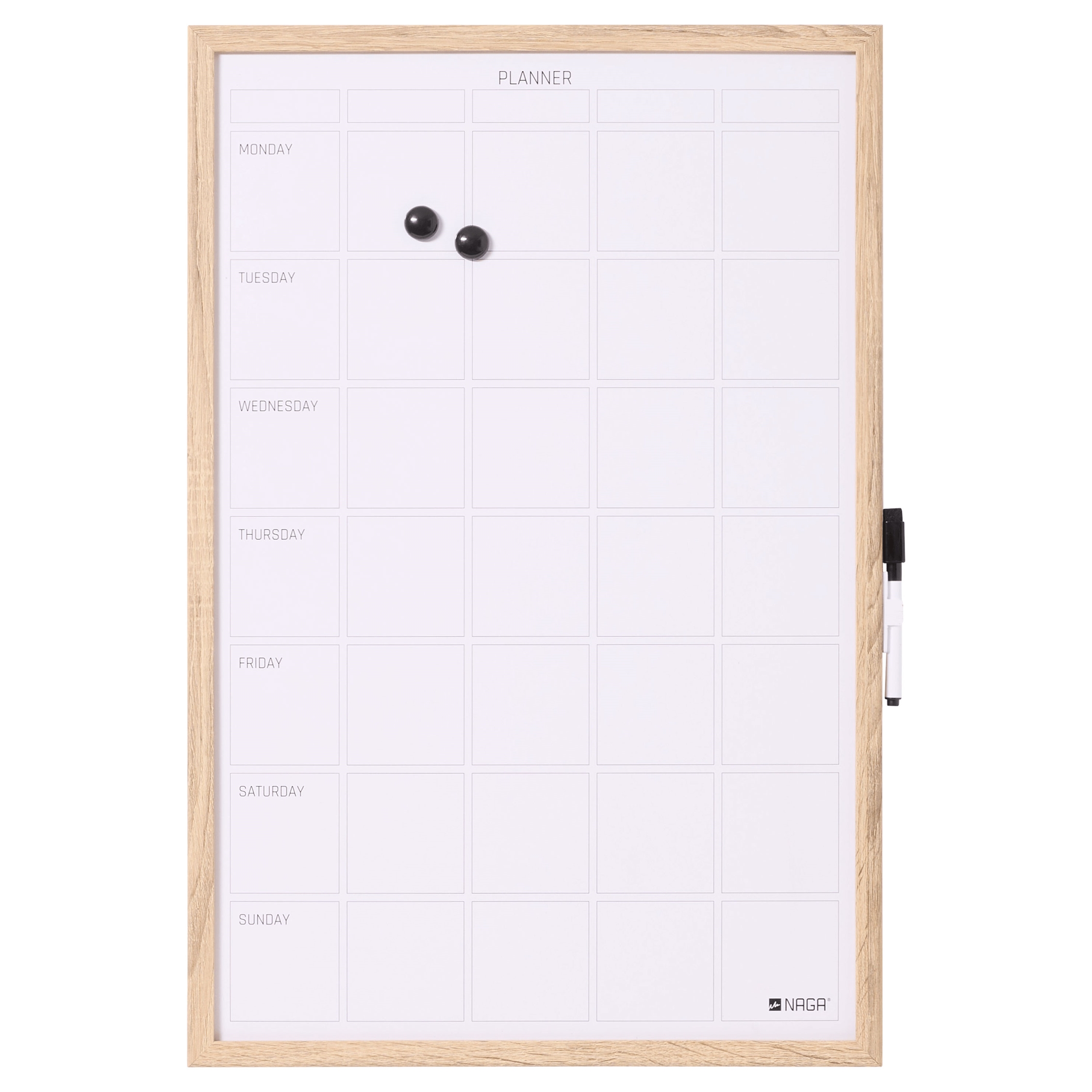 NAGA whiteboard veckotavla med träram - 40x60 cm