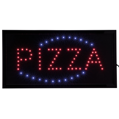 "PIZZA" LED skylt med ljus