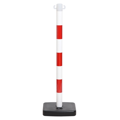 Plast Avspärrningsstolpe - Vit / Röd