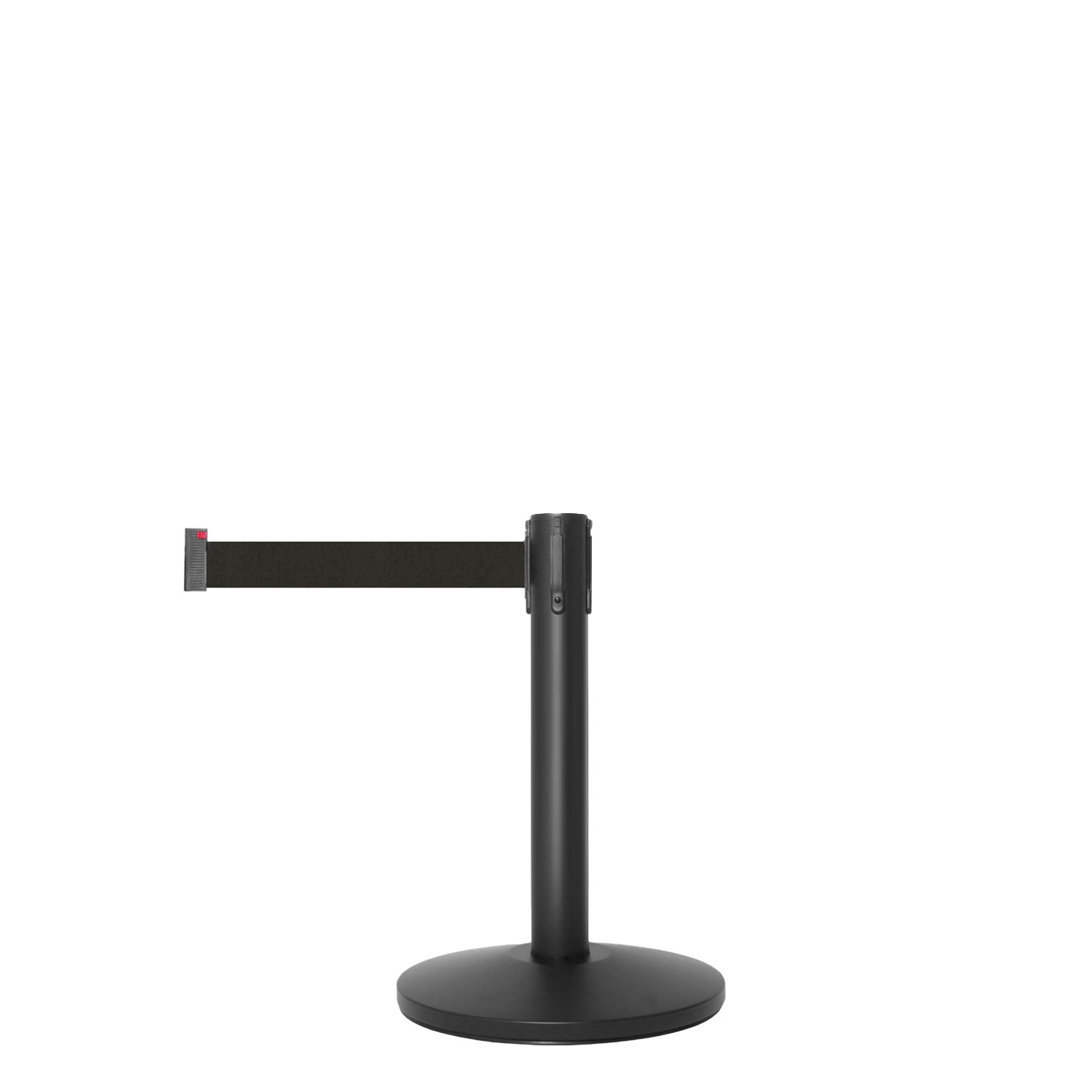 QueueMax Mini Svart avspärrningsstolpe med svart band
