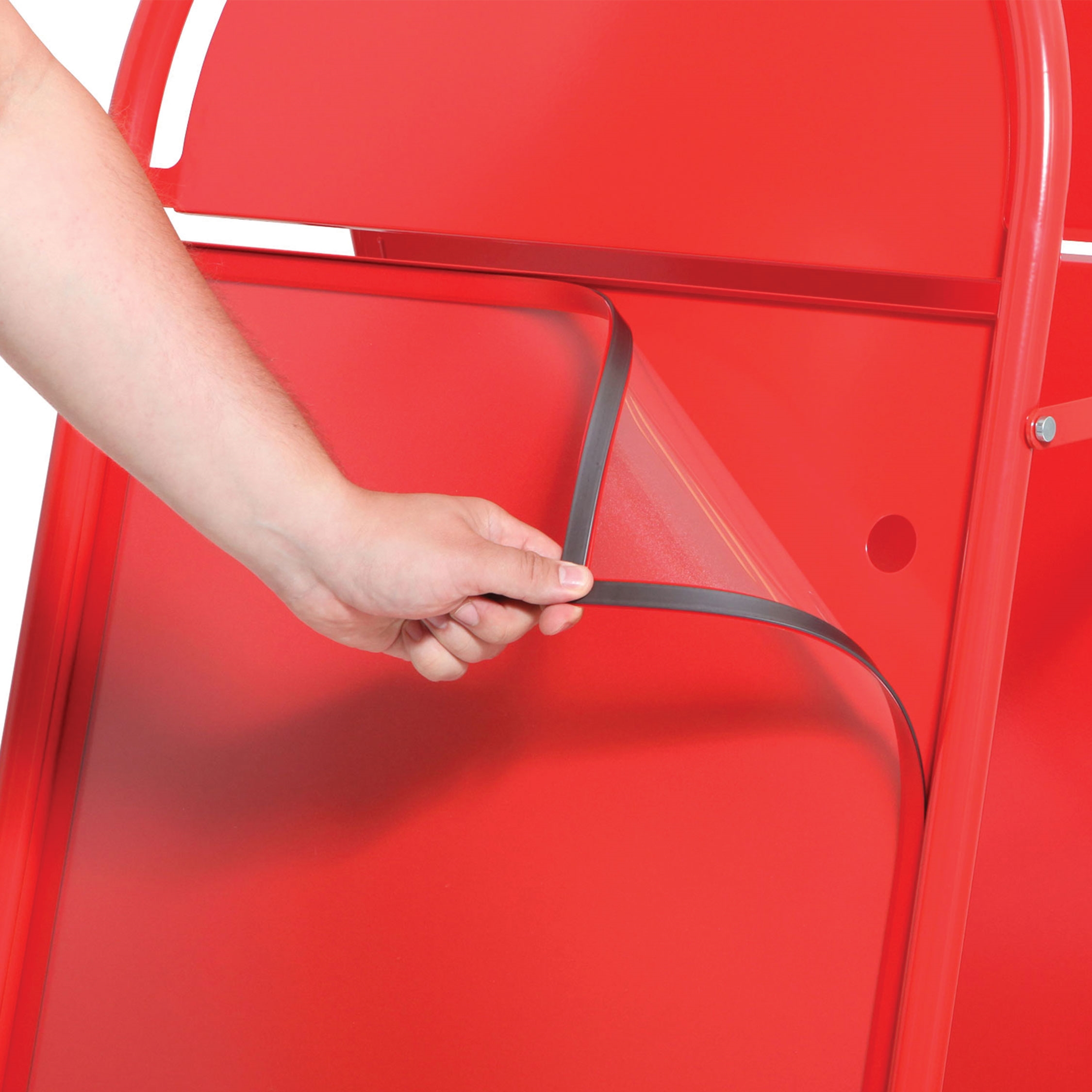 Röd frontplast med magnet - 53x73 cm