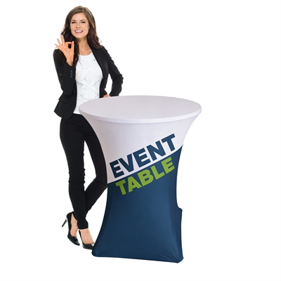 Runt Ståbord / Fällbart Bord - Ø80 x 110 cm - Inkl. Tryck