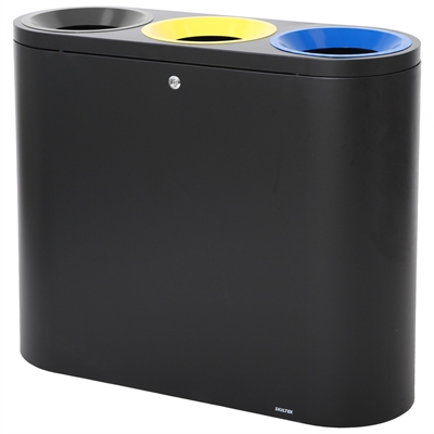 SKILTEX Trio Sopsorteringskärl - 3x39L - Svart - Gul - Blå