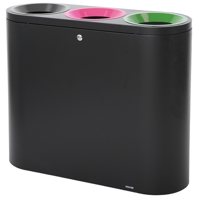 SKILTEX Trio Sopsorteringskärl - 3x39L - Svart - Magenta - Grön