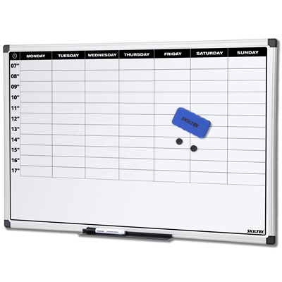 SKILTEX Whiteboard Veckotavla med tider - 90x60 cm