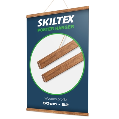 Magnetisk posterhängare i trä med upphängningssnöre - 50 cm - B2