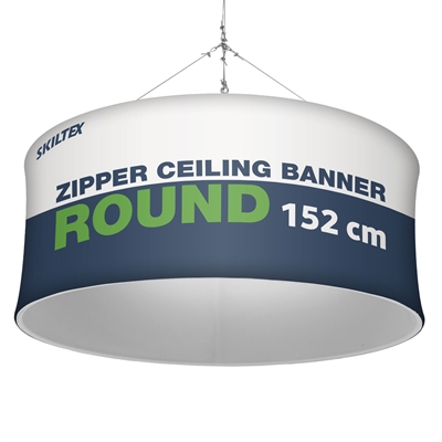 Zipper Takbanner Rund - Ø 152 cm - Inkl. Tryck