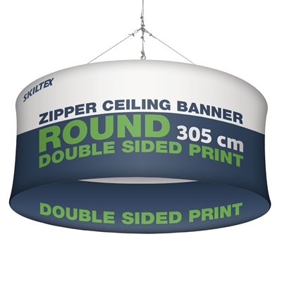 Zipper Takbanner Rund - Ø 305 cm - Inkl. tryck på båda sidor